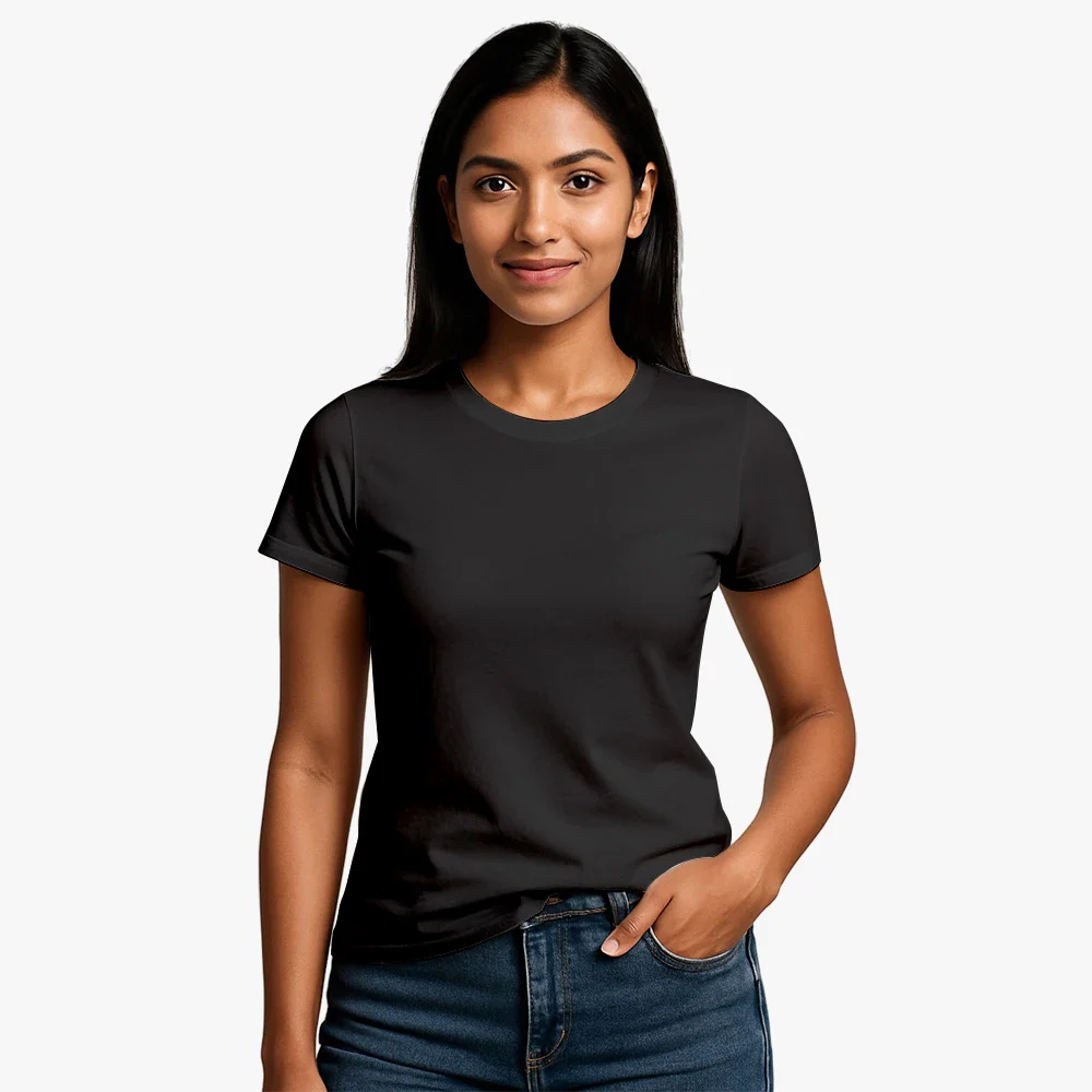 Women's Supima Cotton T-Shirt Black-Premium Women Soft Tees