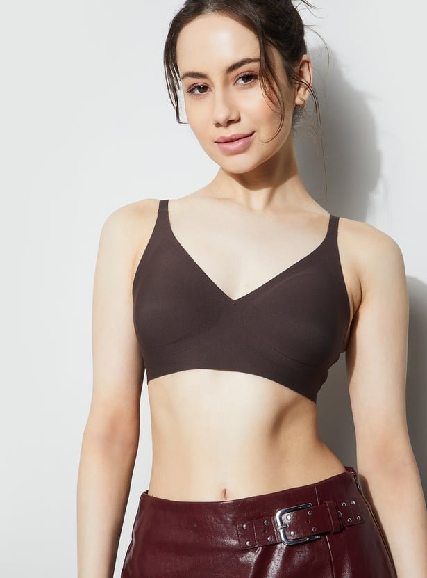 Women Solid Non-Padded Seamless T-shirt Bra